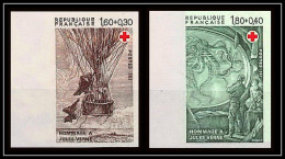 France N°2247/2248 Croix Rouge (red Cross) 1982 Jules Verne Non Dentelé ** MNH Imperf Bord De Feuille - 1981-1990