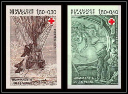 France N°2247/2248 Croix Rouge (red Cross) 1982 Jules Verne Non Dentelé ** MNH Imperf - 1981-1990