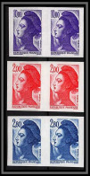 France N°2274/2276 Liberte Delacroix Paire Non Dentelé ** MNH (Imperf)  - 1981-1990