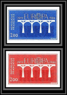 France N°2309/2310 Europa 1984 Cote 80 Euros Non Dentelé Imperf ** MNH  - 1984