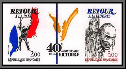 France N°2368/2369 2369A Anniversaire Victoire Guerre 1939/1945 Non Dentelé ** MNH (Imperf) 1985 Ww2 - 1981-1990