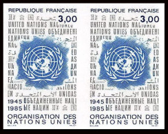 France N°2374 Organisation Des Nations Unies ONU UNO United Nations Paire Non Dentelé ** MNH (Imperf) - 1981-1990