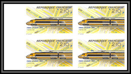 France N°2334 Mise En Service Du TGV Postal 1984 Non Dentelé ** MNH (Imperf) Bloc 4 Bord De Feuille  - 1981-1990