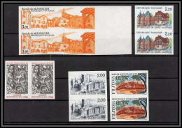 France N°2401/2405 Filitosa Loches St-Germain De Livet Notre-Dame-en-Vaux Monpazier Non Dentelé ** MNH Imperf Paire - 1981-1990