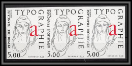 France N°2407 La Typographie Raymond Gid Tableau (Painting) Bande 3 Cote Maury 210 Euros Non Dentelé ** MNH Imperf  - 1981-1990