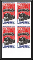 France N°2450 Musées Techniques De Mulhouse Train Voiture Cars Non Dentelé ** MNH Imperf Bloc 4 Bord De Feuille 1986  - Auto's