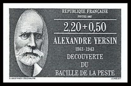 France N°2457 Personnages Célèbres 1987 Alexandre Yersin Microbiologiste Non Dentelé ** MNH (Imperf) - 1981-1990