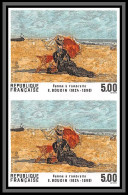 France N°2474 Femme à L'ombrelle D'Eugène Boudin Tableau (Painting) Non Dentelé ** MNH (Imperf) Cote 140 Paire - 1981-1990