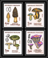 France N°2488 / 2491 Champignons De France (mushrooms Funghi) 1987 Non Dentelé ** MNH (Imperf) Cote Maury 120 Euros - Pilze