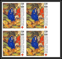 France N°2498 Bloc 4 Retable De La Chartreuse De Champmol Croix Rouge (red Cross) 1987 Non Dentelé ** MNH (Imperf) - Religieux