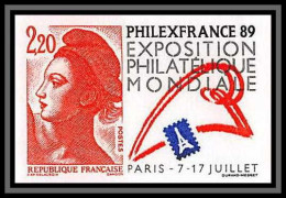 France N°2524 Bicentenaire Revolution Philexfrance 89 Liberté Gandon Non Dentelé ** MNH (Imperf) Cote 50 - 1981-1990