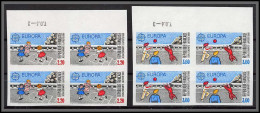 France N°2584/2585 Europa 1989 Jeux D'enfants La Marelle Balle Child Games Non Dentelé ** MNH Imperf Bloc 4 Cote 320 - 1981-1990