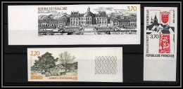 France N°2586/2588 Fontainebleau Vaux-le-Vicomte Malestroit Non Dentelé ** MNH (Imperf) Cote 50 - 1981-1990