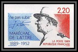 France N°2611 Maréchal De Lattre De Tassigny Ne Pas Subir 1989 Non Dentelé ** MNH (Imperf) - 1981-1990