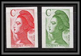 France N°2615/2616 Paire C Type Liberté 1989 Non Dentelé ** MNH (Imperf) - 1981-1990