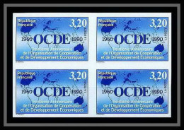 France N°2673 OCDE Organisation De Coopération économiquec 1990 Bloc De 4 Non Dentelé ** MNH Imperf Cote 160 Discount - 1981-1990