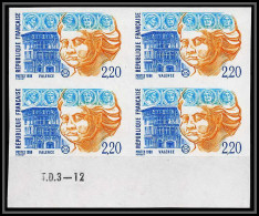 France N°2534 Federation Des Sociétés Philatéliques Valence (drome) Sculptures Bloc 4 Non Dentelé ** MNH (Imperf) - 1981-1990