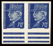 France N°510 Marechal Petain Paire Bord De Feuille Non Dentelé ** MNH (Imperf)  - 1941-1950