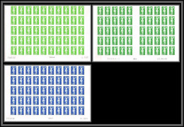 France N°2820 / 2822 Mariane Du Bicentenaire Non Dentelé ** MNH (Imperf) Bloc De 50 Coin Daté RRR Cote + 2500 - 1991-2000