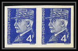 France N°521a (521 A) Marechal Petain Paire Non Dentelé ** MNH (Imperf)  - 1941-1950