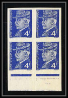 France N°521a (521 A) Marechal Petain Bloc 4 Non Dentelé ** MNH (Imperf)  - 1941-1950