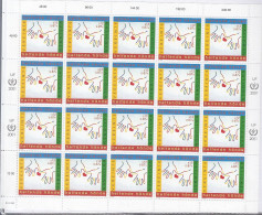 UNO  WIEN  331-332, 2 Bogen (5x4), Postfrisch **, Int. Jahr Des Ehrenamtes, 2001 - Ungebraucht