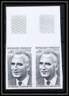 France N°1839 Président Georges Pompidou Paire Non Dentelé ** MNH (Imperf) - 1971-1980