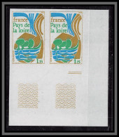 France N°1849 Region 1975 Pays De Loire Non Dentelé (imperf ** Paire Coin De Feuille - 1971-1980