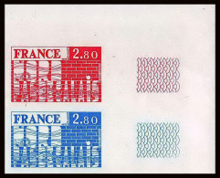 France N°1852 Région Nord - Pas-de-Calais 1975 Essai (trial Color Proof) Non Dentelé Imperf ** MNH Paire Coin De Feuille - Farbtests 1945-…