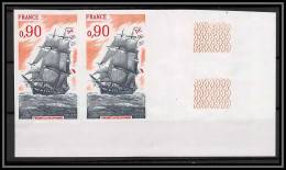 France N°1862 Frégate La Melpomène Voilier Bateau Ship Non Dentelé Imperf ** Mnh Paire Cote 50 - 1971-1980