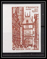 France N°1875 Sociétés Philatéliques ROUEN 1976 Essai Color Proof Non Dentelé Imperf ** MNH  - Farbtests 1945-…