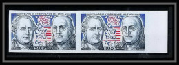 France N°1879 Indépendance Des Etats-Unis USA 1976 Franklin Paire Non Dentelé ** MNH (Imperf) Cote 160 - 1971-1980