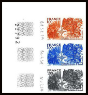 France N°1890 Corps Des Officiers De Réserve Armée Militaria Army Bande De 3 Essai Trial Proof Non Dentelé ** MNH Imperf - 1971-1980