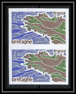 France N°1917 Région Bretagne 1977 Paire Non Dentelé ** MNH (Imperf) - 1971-1980