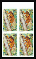 France N°1946 La Cigale Rouge Insectes (insects) Cicada Non Dentelé ** MNH (Imperf) Bloc 4 Cote 180 Euros - Andere & Zonder Classificatie
