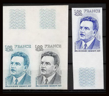 France N°1953 Edouard Herriot - Député Lot De 3 Couleurs Essai (trial Color Proof) Non Dentelé Imperf ** MNH - Farbtests 1945-…