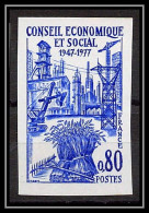 France N°1957 50e Anniversaire Du Conseil économique Et Social Essai Trial Proof Non Dentelé ** Imperf 1977 - Color Proofs 1945-…