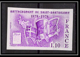 France N°1985 Rattachement De L'île De St-Barthélémie à La France 1985 Essai Trial Proof Non Dentelé ** Imperf - Color Proofs 1945-…