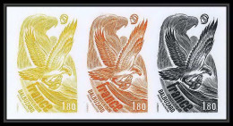 France N°2018 Oiseaux (birds Of Prey) Balbuzard Rapaces Osprey Bande 3 Trial Color Proof Non Dentelé Imperf ** MNH (1) - Essais De Couleur 1945-…