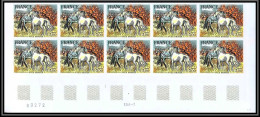 France N°2026 Chevaux De Camargue Brayer Non Dentelé ** MNH Imperf Bloc 10 Tableau Painting Cote 800 - 1971-1980