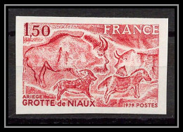 France N°2043 Grotte De Niaux Préhistoire Prehistory 1979 Essai Trial Proof Non Dentelé ** Imperf - Essais De Couleur 1945-…