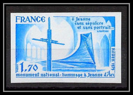 France N°2051 Jeanne D'Arc Monument National Rouen 1979 Essai Trial Proof Non Dentelé ** Imperf - Essais De Couleur 1945-…