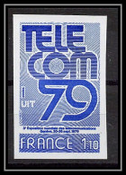 France N°2055 Exposition Mondiale Des Télécommunications TELECOM 79 Essai Trial Proof Non Dentelé ** Imperf 1979 - Essais De Couleur 1945-…