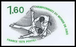 France N°2069 Championnats Du Monde De Judo 1979 Non Dentelé ** MNH (Imperf)  - Judo