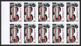 France N°2072 La Lutherie Violon Musique Music Instrument Non Dentelé ** MNH (Imperf) Bloc 10 Cote 200 - Musique