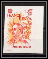 France N°2085 Europa. Aristide Brian 1980 Multicolore Essai Trial Proof Non Dentelé ** Imperf  - Essais De Couleur 1945-…