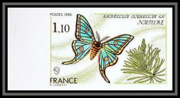 France N°2089 Graellsia Papillons Butterflies Butterfly 1980 Non Dentelé ** MNH (Imperf)  - 1971-1980