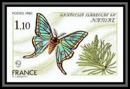 France N°2089 Graellsia Papillons Butterflies Butterfly 1980 Non Dentelé ** MNH (Imperf)  - 1971-1980