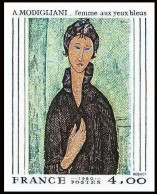 France N°2109 Tableau (Painting) Femme Aux Yeux Bleus De Modigliani Non Dentelé ** MNH (Imperf) - 1971-1980