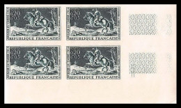 France N°1406 Journée Du Timbre Courrier à Cheval 1964 Bloc 4 Non Dentelé ** MNH Imperf - 1961-1970